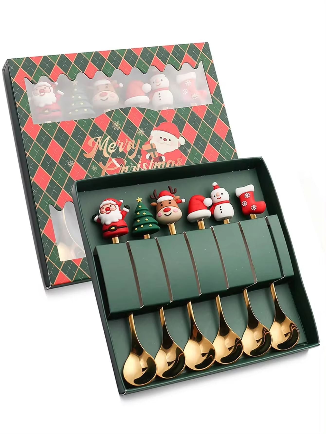 Stainless Steel Creative Cartoon Cutlery Christmas Themed Cutlery Set Holiday Gift Cutlery Decorati 12