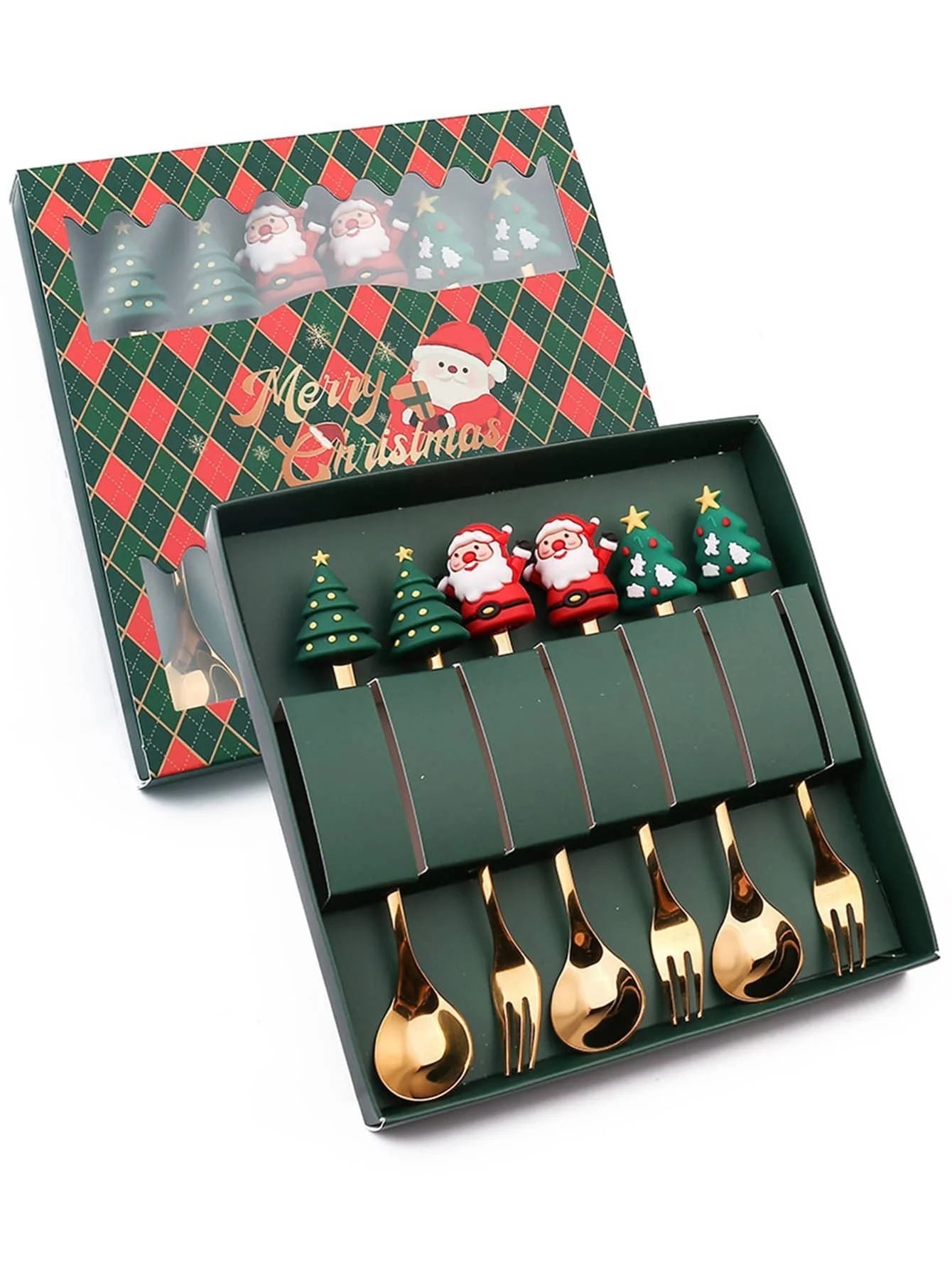 Stainless Steel Creative Cartoon Cutlery Christmas Themed Cutlery Set Holiday Gift Cutlery Decorati 14