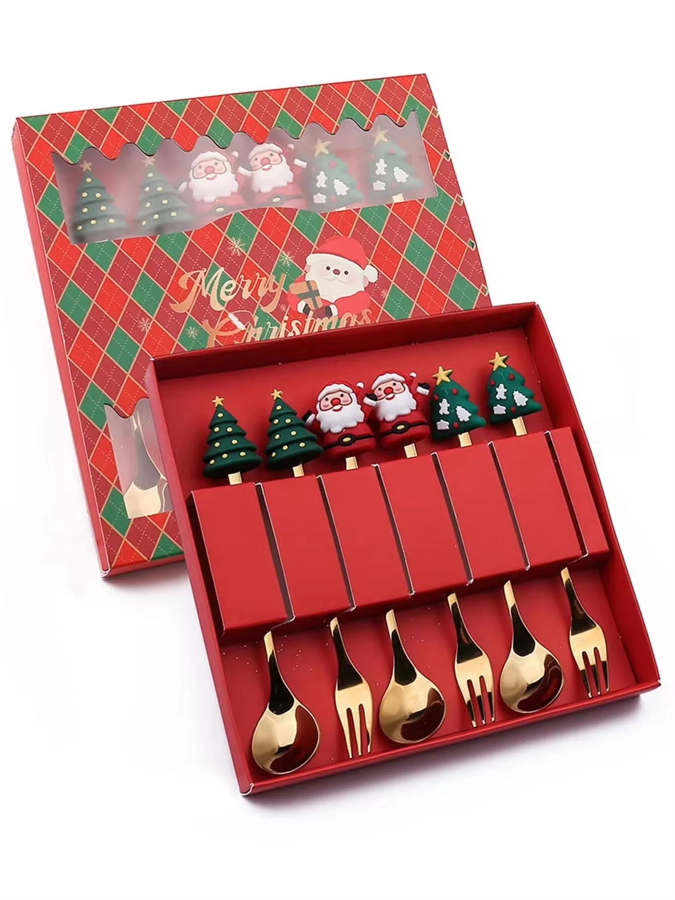Stainless Steel Creative Cartoon Cutlery Christmas Themed Cutlery Set Holiday Gift Cutlery Decorati 16