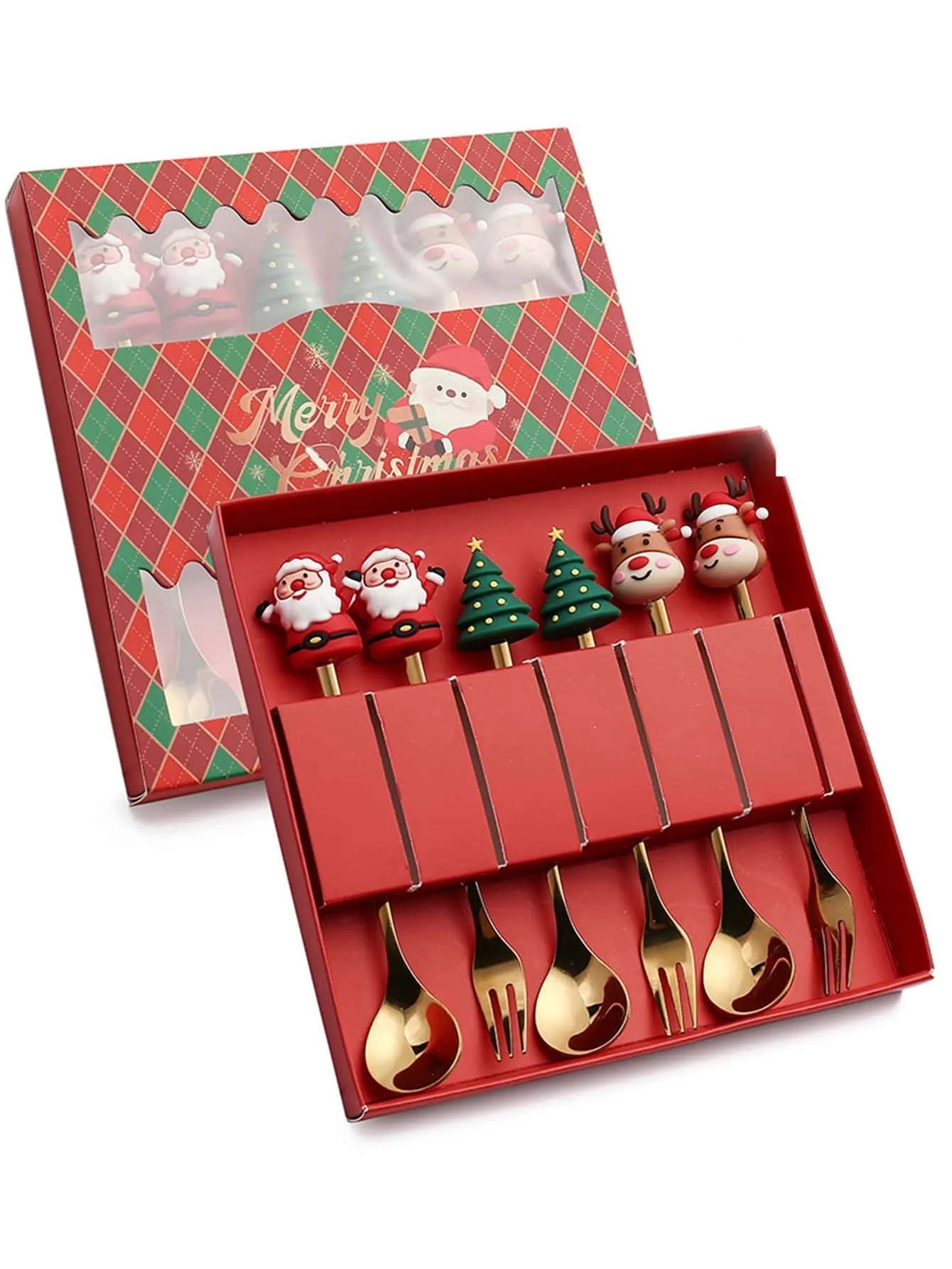 Stainless Steel Creative Cartoon Cutlery Christmas Themed Cutlery Set Holiday Gift Cutlery Decorati 18