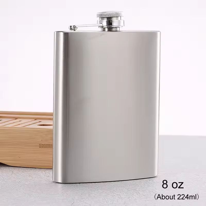 Compact Travel StainlessSteel Hip Flask  10 Oz Pocket Whisky  Wine Bottle 8
