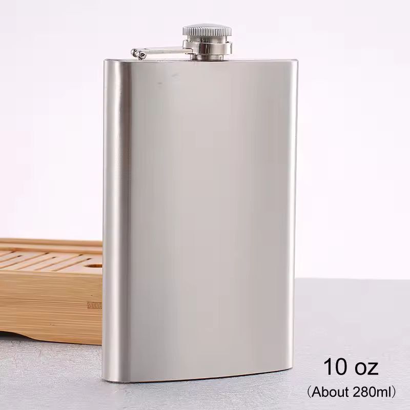 Compact Travel StainlessSteel Hip Flask  10 Oz Pocket Whisky  Wine Bottle 9