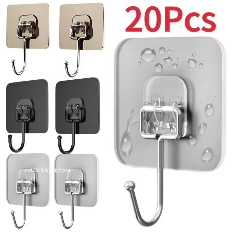 Self-Adhesive Rotating Hooks – Waterproof Seamless Wall Storage Hangers