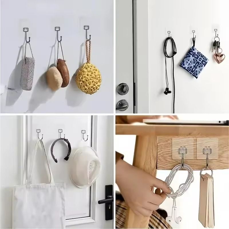 SelfAdhesive Rotating Hooks  Waterproof Seamless Wall Storage Hangers 3