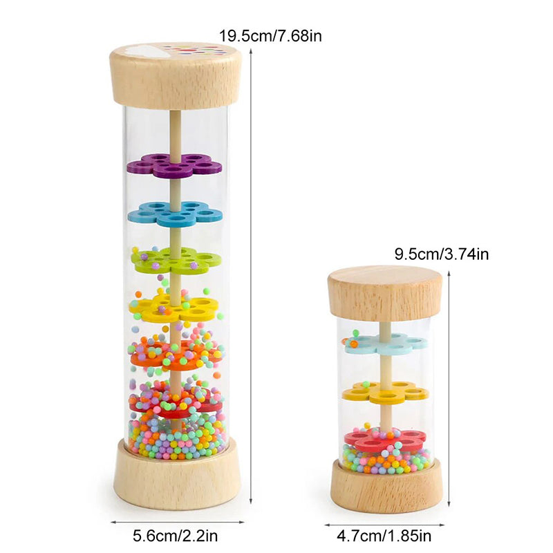 Rainbow Hourglass Rain Music Rattle Montessori Baby Rain Stick Rainmaker Baby Educational Toy Monte 4
