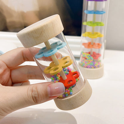 Rainbow Hourglass Rain Music Rattle Montessori Baby Rain Stick Rainmaker Baby Educational Toy Monte 6