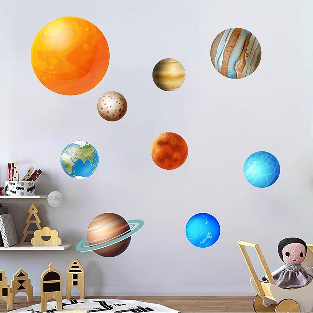 Luminous Stars Wall Stickers PVC Planets Stickers Glow In The Dark Ceiling Stars Planet Wall Decals 1