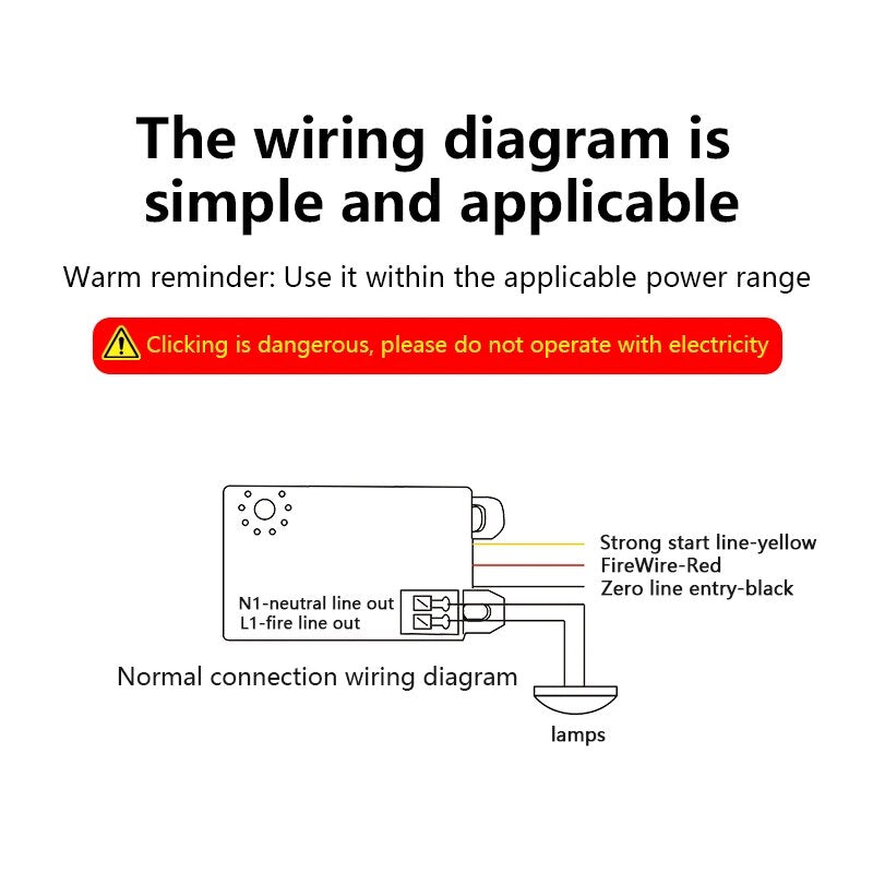 Infrared Body Motion Sensor Switch Auto LED Lamp Control Smart Home Lighting Adjustable Delay Timer 3