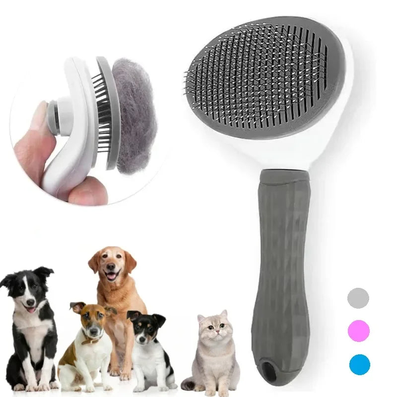 Self Cleaning Pet Hair Remover Brush For Dogs, Pet Dog Brush Cat Comb, Pets Dematting Comb Cats Grooming Tools