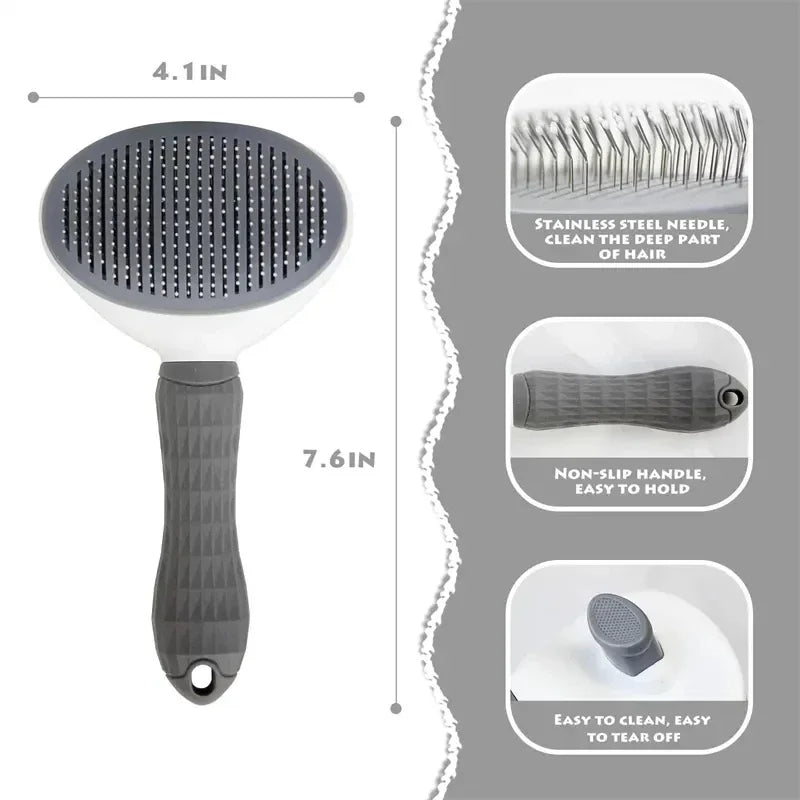 Self Cleaning Pet Hair Remover Brush For Dogs, Pet Dog Brush Cat Comb, Pets Dematting Comb Cats Grooming Tools