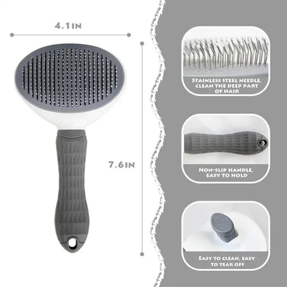 Self Cleaning Pet Hair Remover Brush For Dogs, Pet Dog Brush Cat Comb, Pets Dematting Comb Cats Grooming Tools