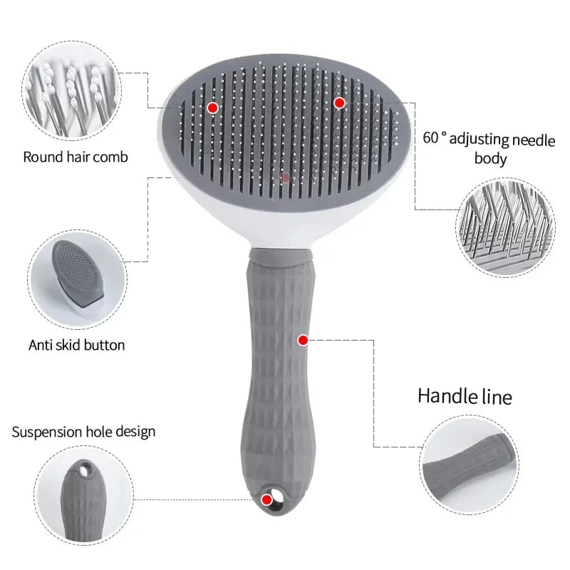 Self Cleaning Pet Hair Remover Brush For Dogs, Pet Dog Brush Cat Comb, Pets Dematting Comb Cats Grooming Tools