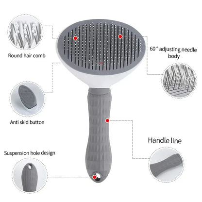 Self Cleaning Pet Hair Remover Brush For Dogs, Pet Dog Brush Cat Comb, Pets Dematting Comb Cats Grooming Tools
