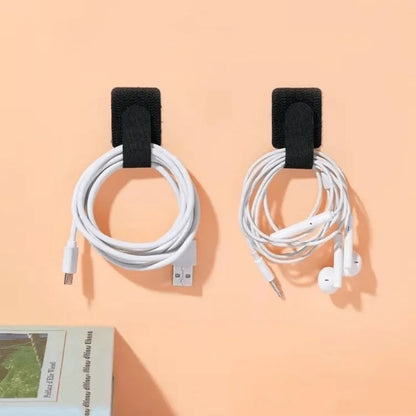 Self Adhesive Cord Rope Holder, Reusable Cable Ties Fastening Straps, Adjustable Desk Management Wire Organizer