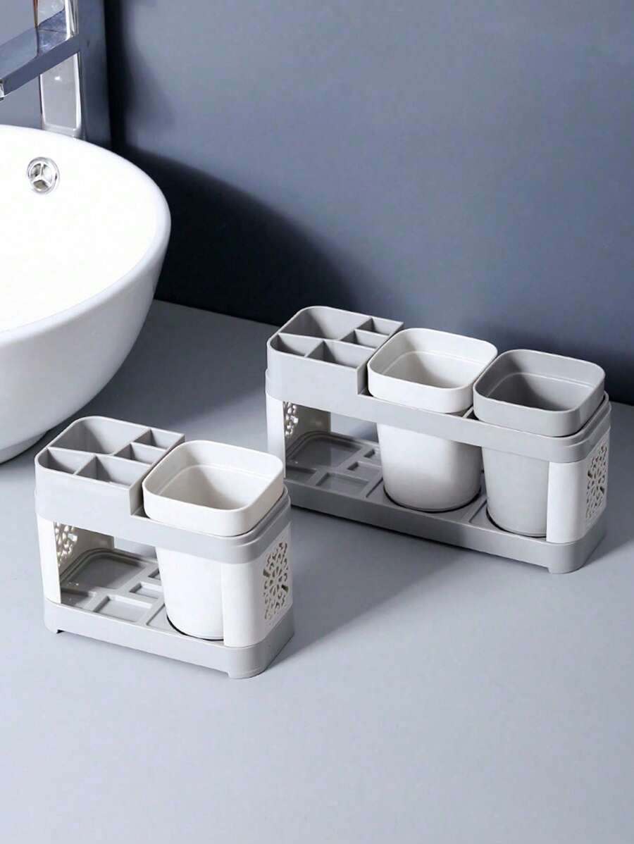 Toothbrush Holder With Gargle Cups Set Creative Couple Home Bathroom Toothbrush Rack Cup Holder Mod 1