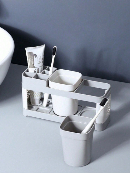 Toothbrush Holder With Gargle Cups Set Creative Couple Home Bathroom Toothbrush Rack Cup Holder Mod 4