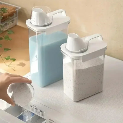 Liquid Container with Lids Jar, Airtight Laundry Detergent Dispenser, Powder Storage Box Clear Washing Powder