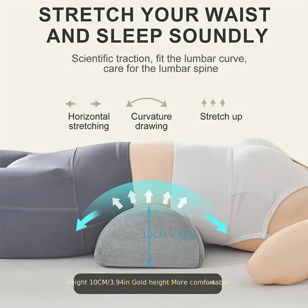 Pillow For Legs Knees Half Moon Bolster Elastic Non Slip Memory Foam Cushion Office Home Travel Low 2