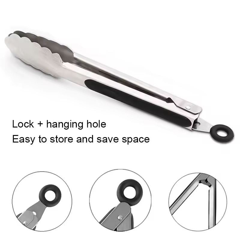 Premium Stainless Steel BBQ  Kitchen Tongs  91216 Locking Grill Tool 2
