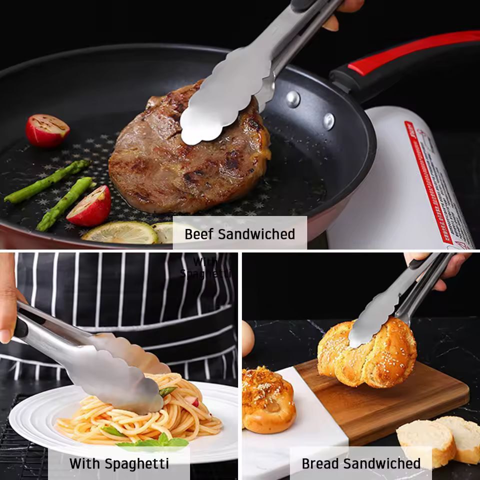 Premium Stainless Steel BBQ  Kitchen Tongs  91216 Locking Grill Tool 5