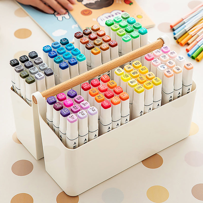 School Office Portable Pen Holder, Large Capacity Multifunctional Storage Holder Box, Desktop Sundries Storage Basket