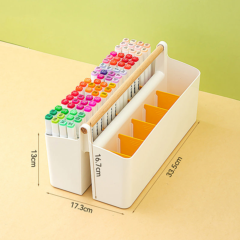 School Office Portable Pen Holder, Large Capacity Multifunctional Storage Holder Box, Desktop Sundries Storage Basket