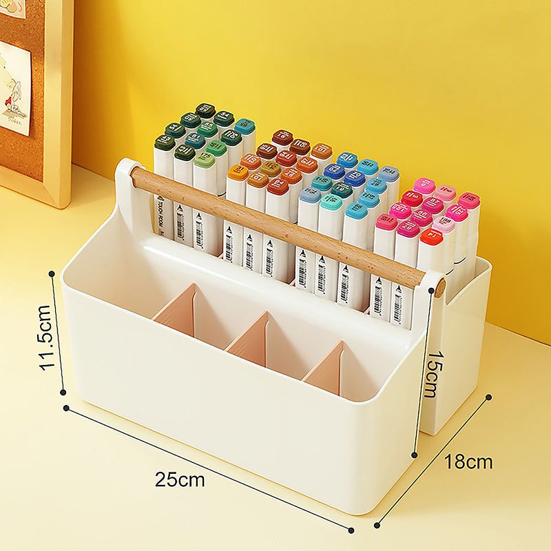 School Office Portable Pen Holder, Large Capacity Multifunctional Storage Holder Box, Desktop Sundries Storage Basket