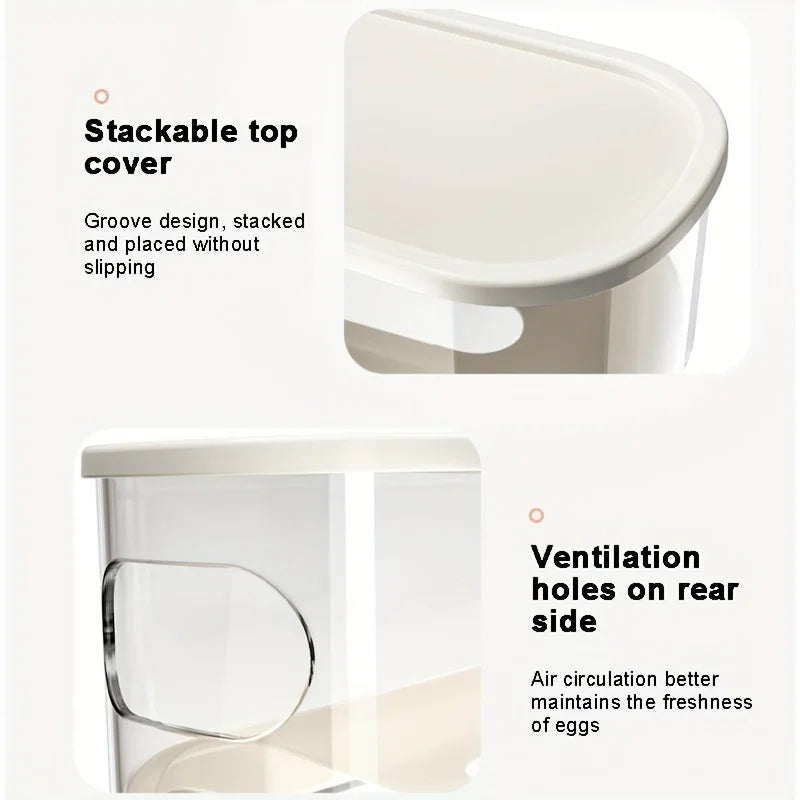 Dispenser Refrigerator Egg Storage Box Double Layers Rolling Egg Holder Automatic Scrolling Organiz 2