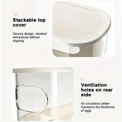 Dispenser Refrigerator Egg Storage Box Double Layers Rolling Egg Holder Automatic Scrolling Organiz 2