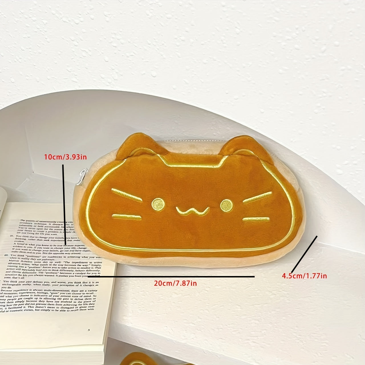 Caramel Cat Plush Pen Case Large Capacity Pencil Bag Cute School Gift For Primary And Secondary Stu 2