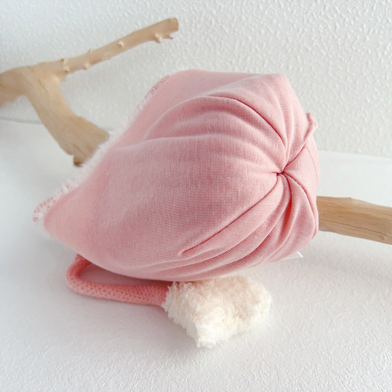 Warm Ear Protection Hat Velvet Lining Kids Children Woolen Knit Hats Cute Animal Baby Earmuffs Cap  5
