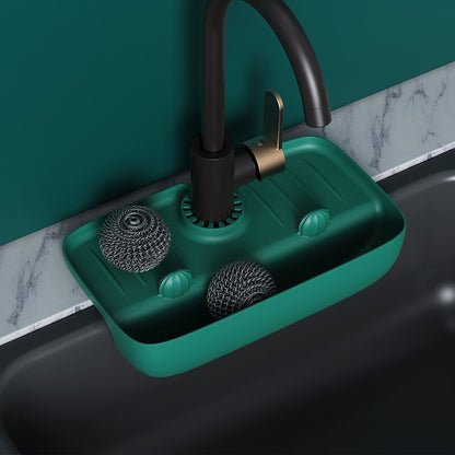 Household Silicone Sink Drain Rack Faucet Splash Proof Drain Rack Water Collecting Pad Sponge Rag S 2