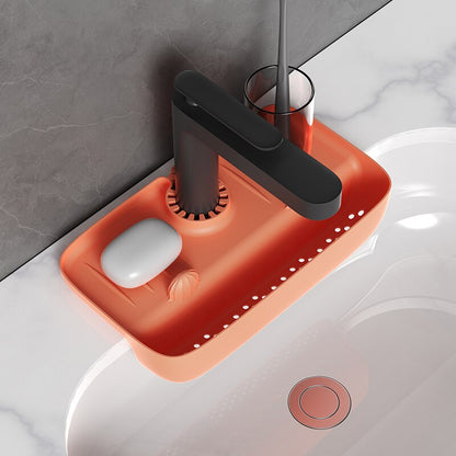 Household Silicone Sink Drain Rack Faucet Splash Proof Drain Rack Water Collecting Pad Sponge Rag S 5