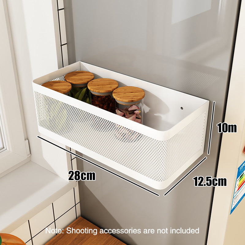 Magnetic Refrigerator Side Storage Rack Iron Space Saving Hanging Basket For Kitchen Organizer Shel