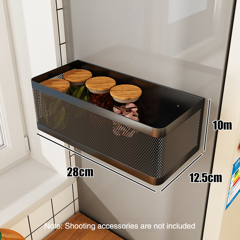 Magnetic Refrigerator Side Storage Rack Iron Space Saving Hanging Basket For Kitchen Organizer Shel