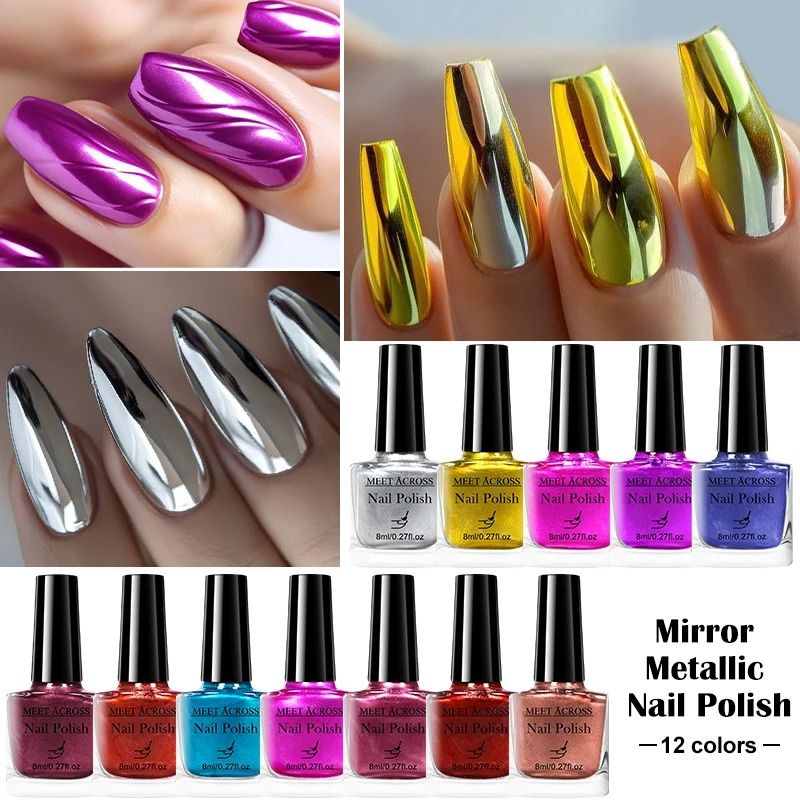 Metallic Nail Polish Mirror Effect Fast Drying 8ml 3
