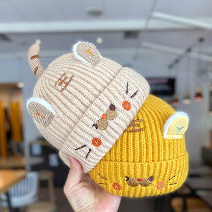 Autumn And Winter Cute Super Adorable Knitted Baby Hat Cartoon Little Tiger EarProtecting Beanie Fo 1