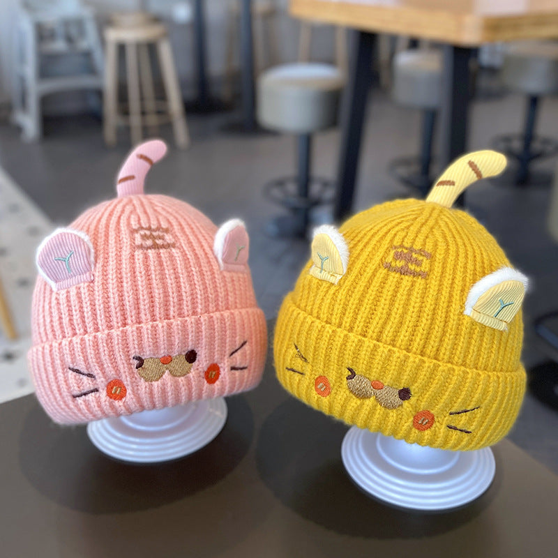 Autumn And Winter Cute Super Adorable Knitted Baby Hat Cartoon Little Tiger EarProtecting Beanie Fo 3