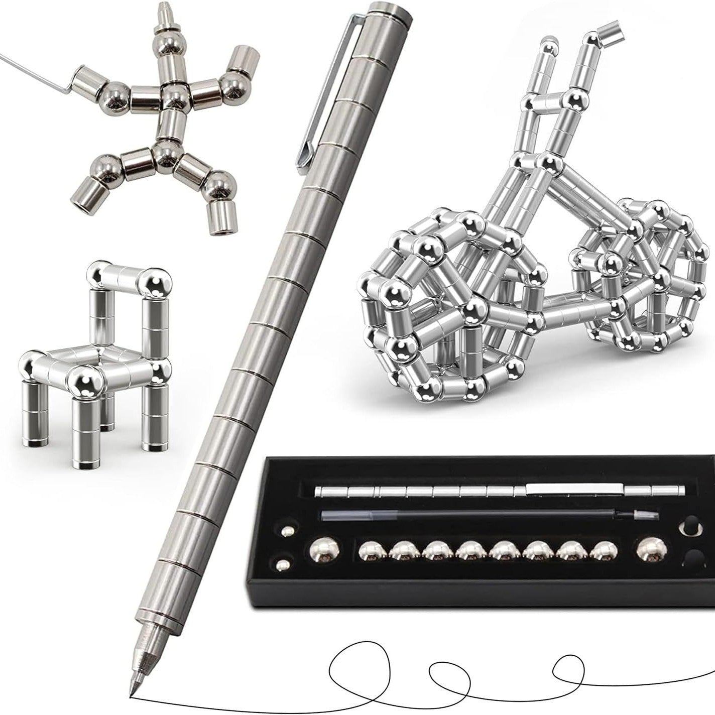 Stress Relief DualEnd Magnetic Fidget Pen Smooth Writing Tool For Office School Anxiety Focus Aid 8