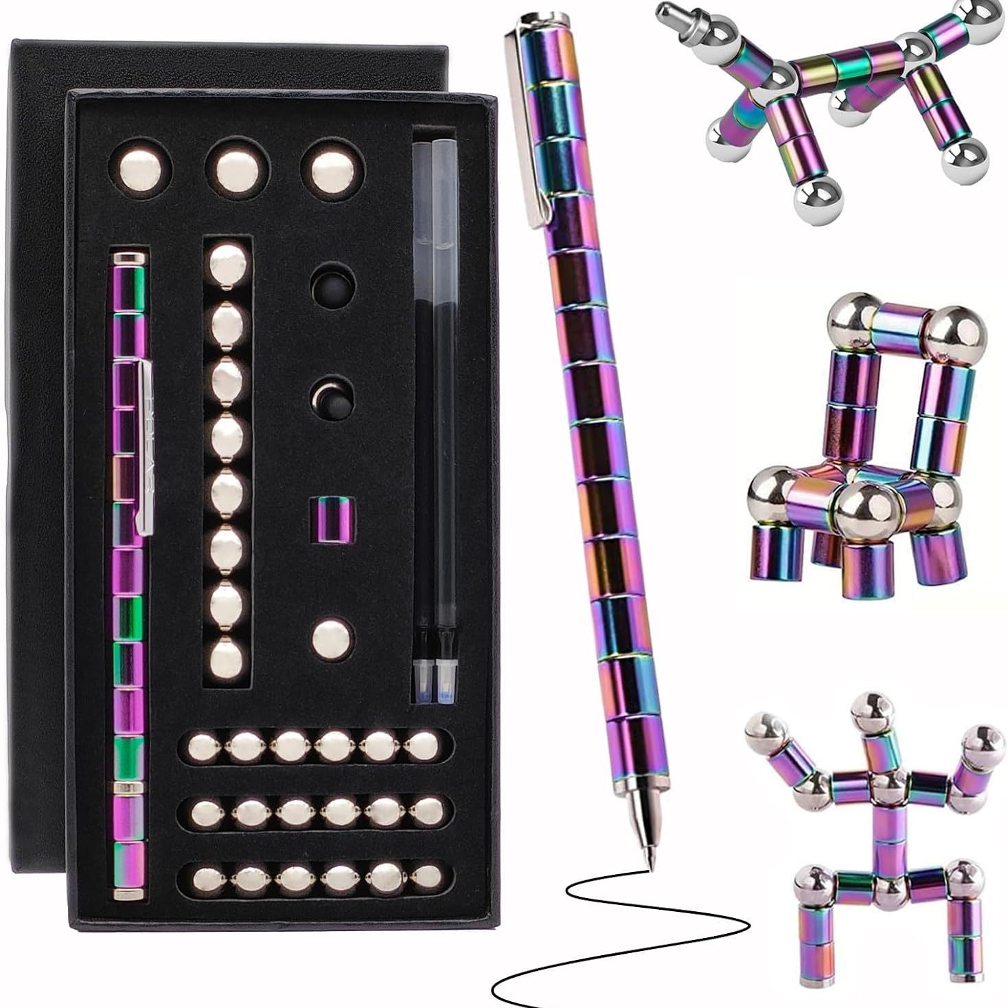 Stress Relief DualEnd Magnetic Fidget Pen Smooth Writing Tool For Office School Anxiety Focus Aid 10