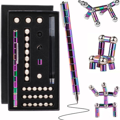Stress Relief DualEnd Magnetic Fidget Pen Smooth Writing Tool For Office School Anxiety Focus Aid 10