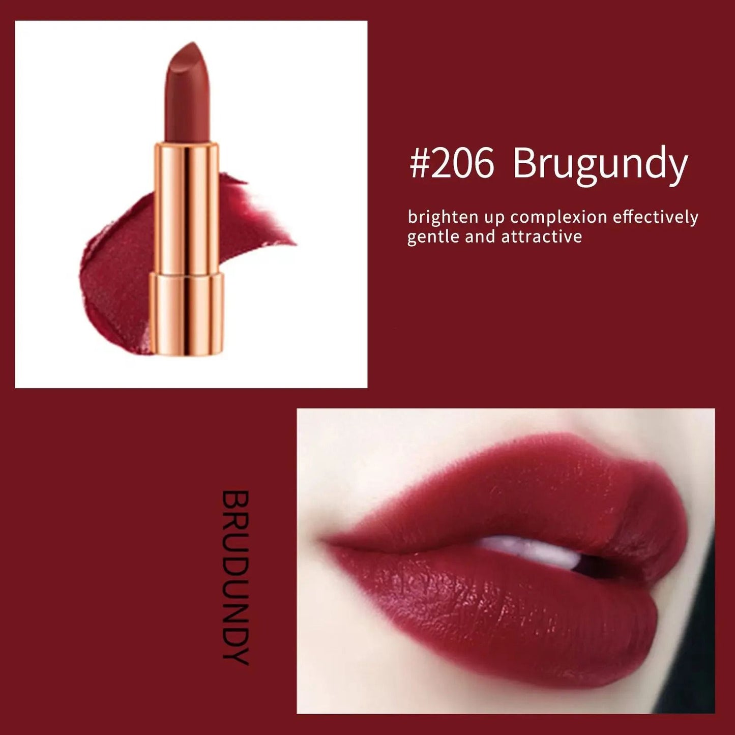 Matte Lipstick Set With Silver Chain Bag Waterproof Long Lasting 3