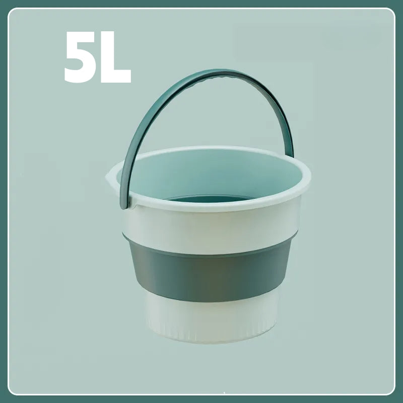 Folding Portable Silicone Bucket With Cover Car Wash Fishing Tool Outdoor Camping Household Supplie 7