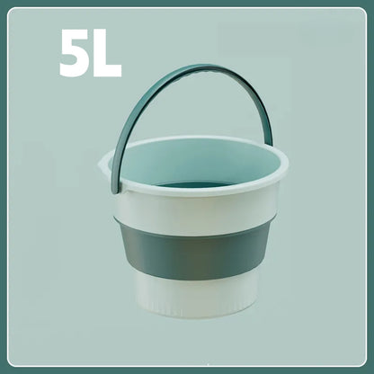 Folding Portable Silicone Bucket With Cover Car Wash Fishing Tool Outdoor Camping Household Supplie 7