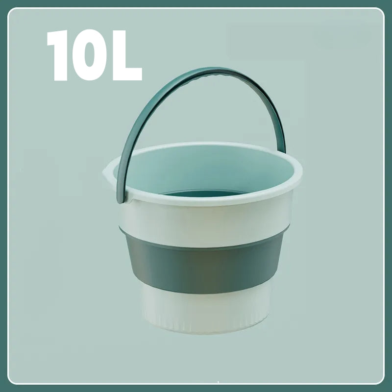 Folding Portable Silicone Bucket With Cover Car Wash Fishing Tool Outdoor Camping Household Supplie 8
