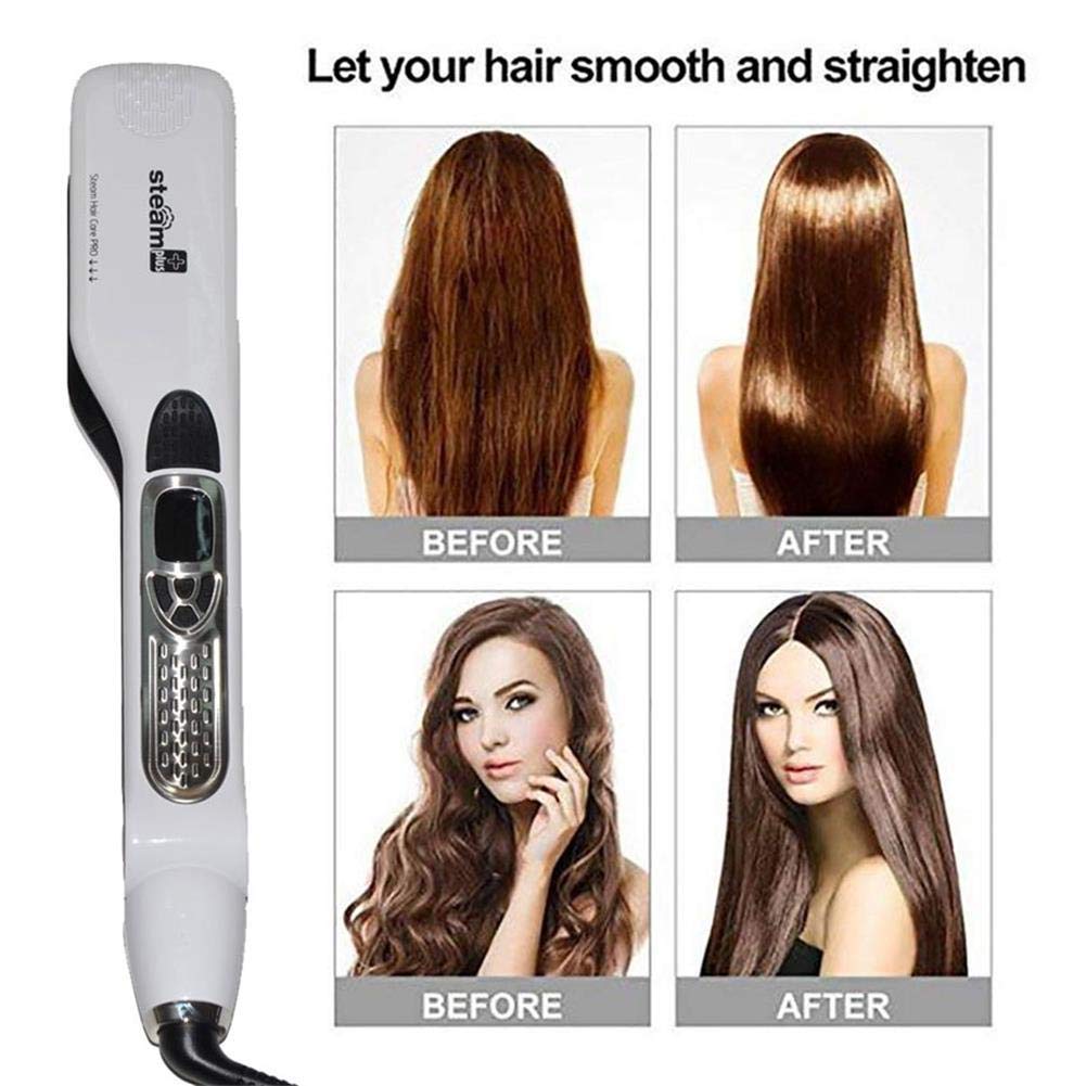 Steam Flat Iron Straightening Brush Professional Hair Straightener Ceramic Tourmaline Vapor Electri 2
