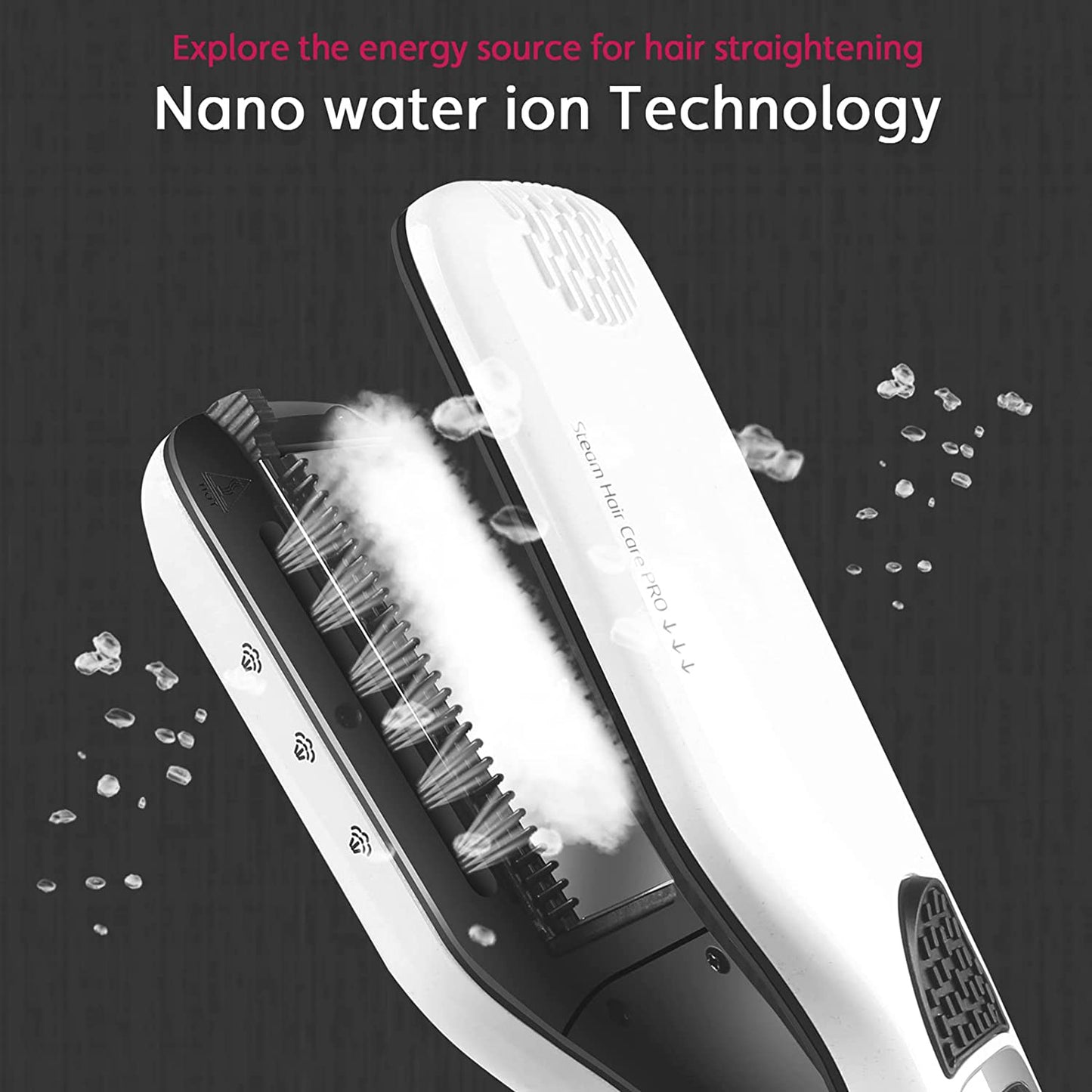 Steam Flat Iron Straightening Brush Professional Hair Straightener Ceramic Tourmaline Vapor Electri 6