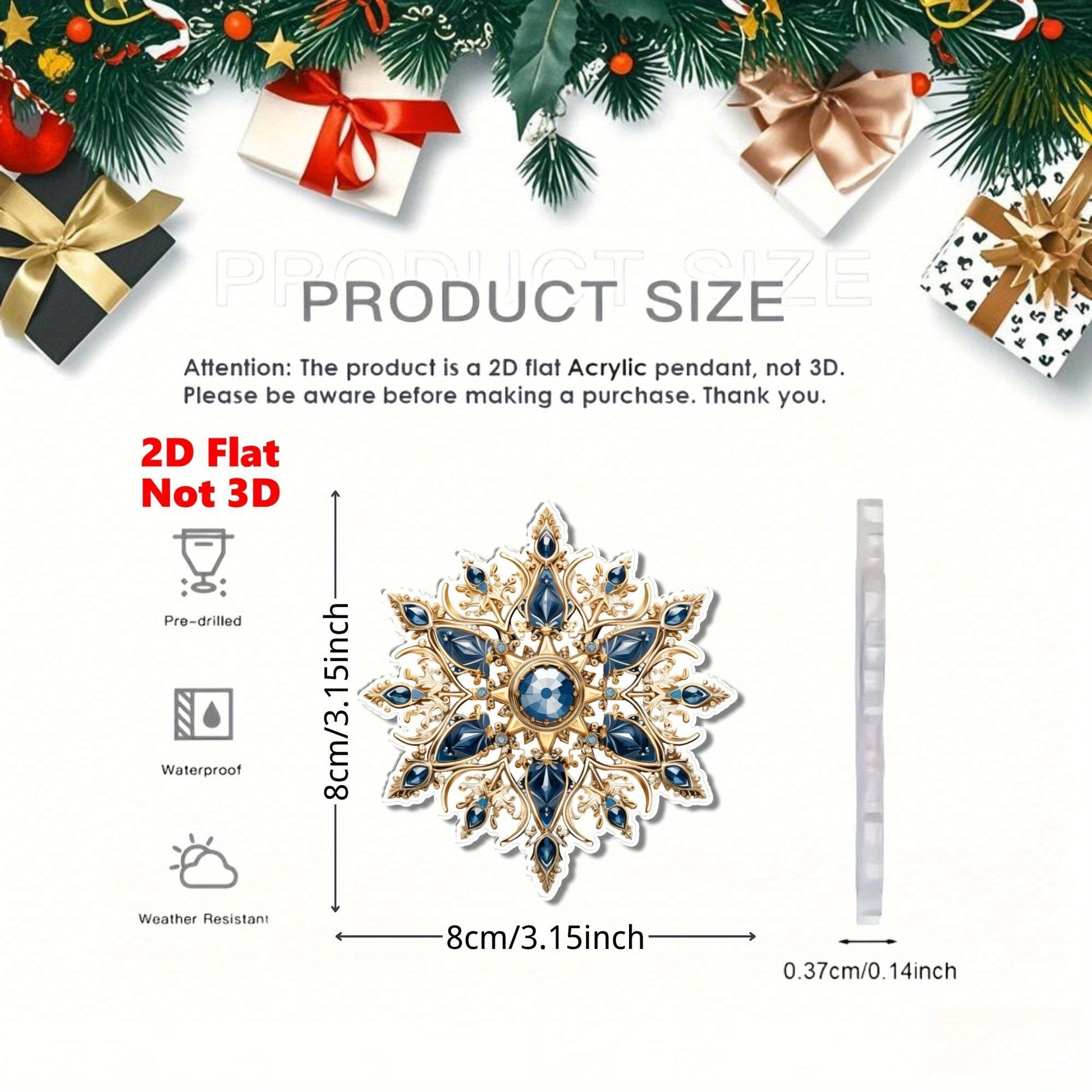 Xmas Tree Hanging Pendant Acrylic Snowflakes Ornament DIY Snowflakes Flake Decoration For Christmas 1