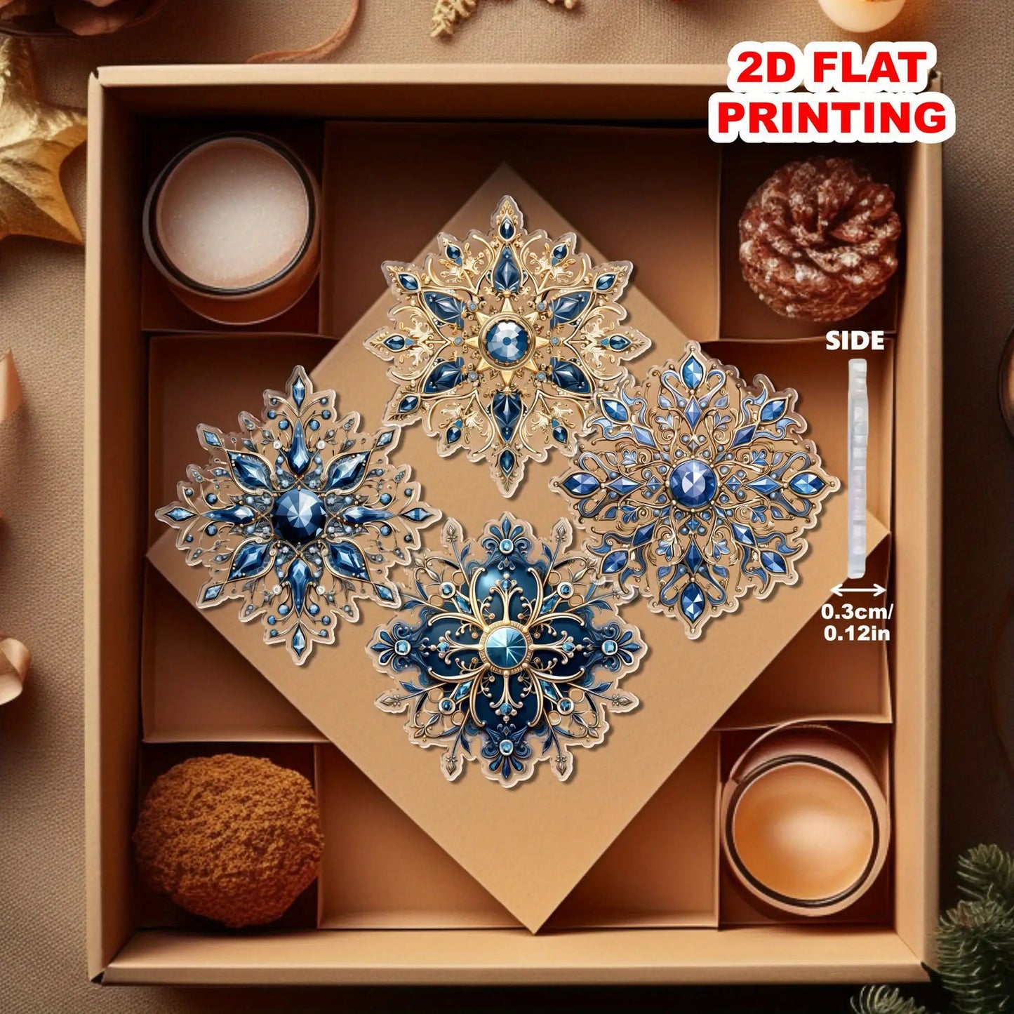Xmas Tree Hanging Pendant Acrylic Snowflakes Ornament DIY Snowflakes Flake Decoration For Christmas 3