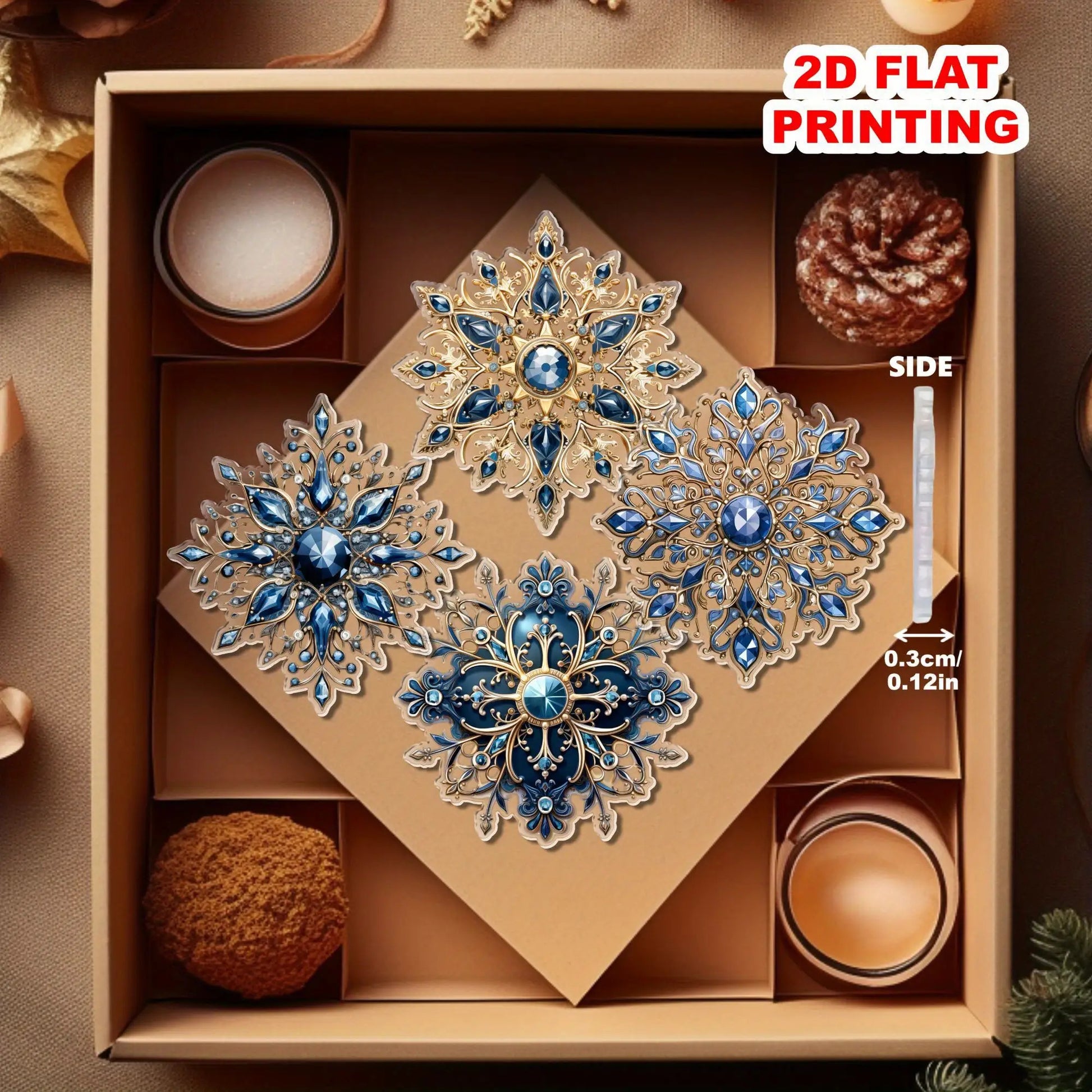 Xmas Tree Hanging Pendant Acrylic Snowflakes Ornament DIY Snowflakes Flake Decoration For Christmas 3